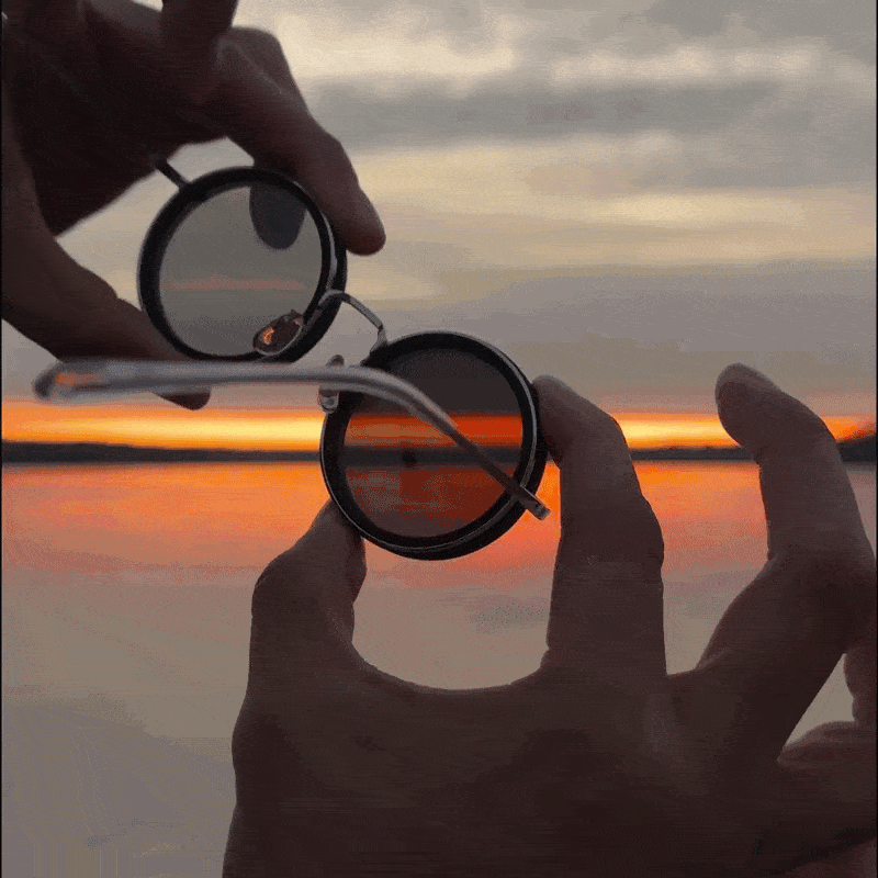 Adjustable Tint Rounded Polarized Lenses Retro Sunglasses